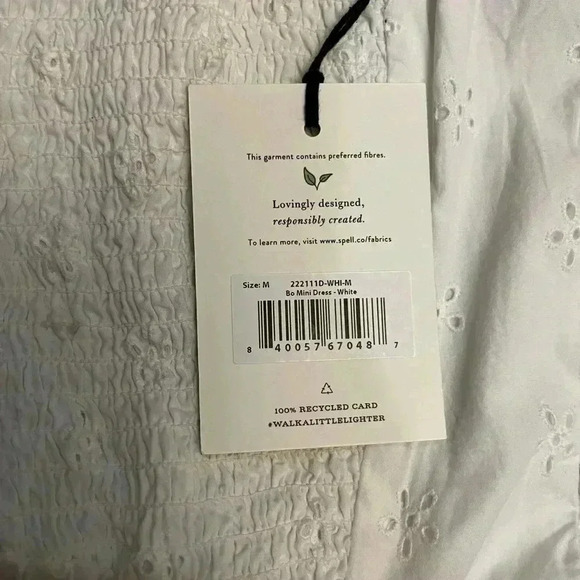 NWT Spell Bo Eyelet Mini Dress White M - Picture 10 of 10
